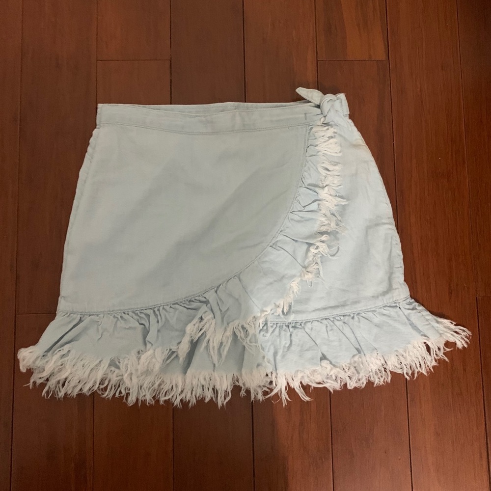 BLANK NYC DISTRESSED WRAP SKIRT